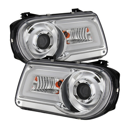 Spyder LED Projector Chrome Headlights 05-10 Chrysler 300C - Click Image to Close